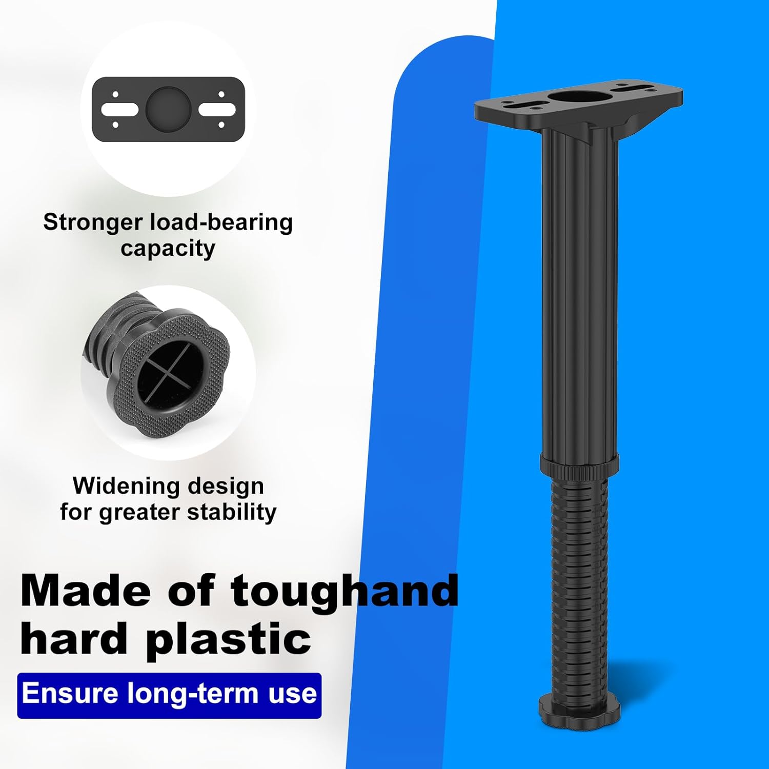 12 Pcs Adjustable Bed Support Legs (7.68"- 12.6"), Heavy Duty Bed Frame Legs Replacement for King Queen Bed, Legs for Cabinet, Bed Frame, Sofa, Dresser, Table Furniture with 48 Screws