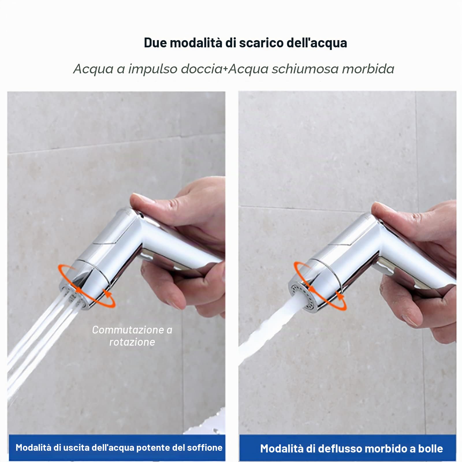 Doccetta bidet a mano, doccetta regolabile ABS Cromo kit spray per pannolini per bambini, con erogatore per rubinetto, tubo e gancio o supporto a parete