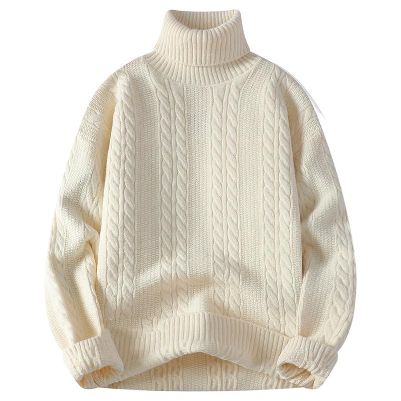 Men's Turtleneck in Winter Warm Loose Thickened Knitted Sweater3