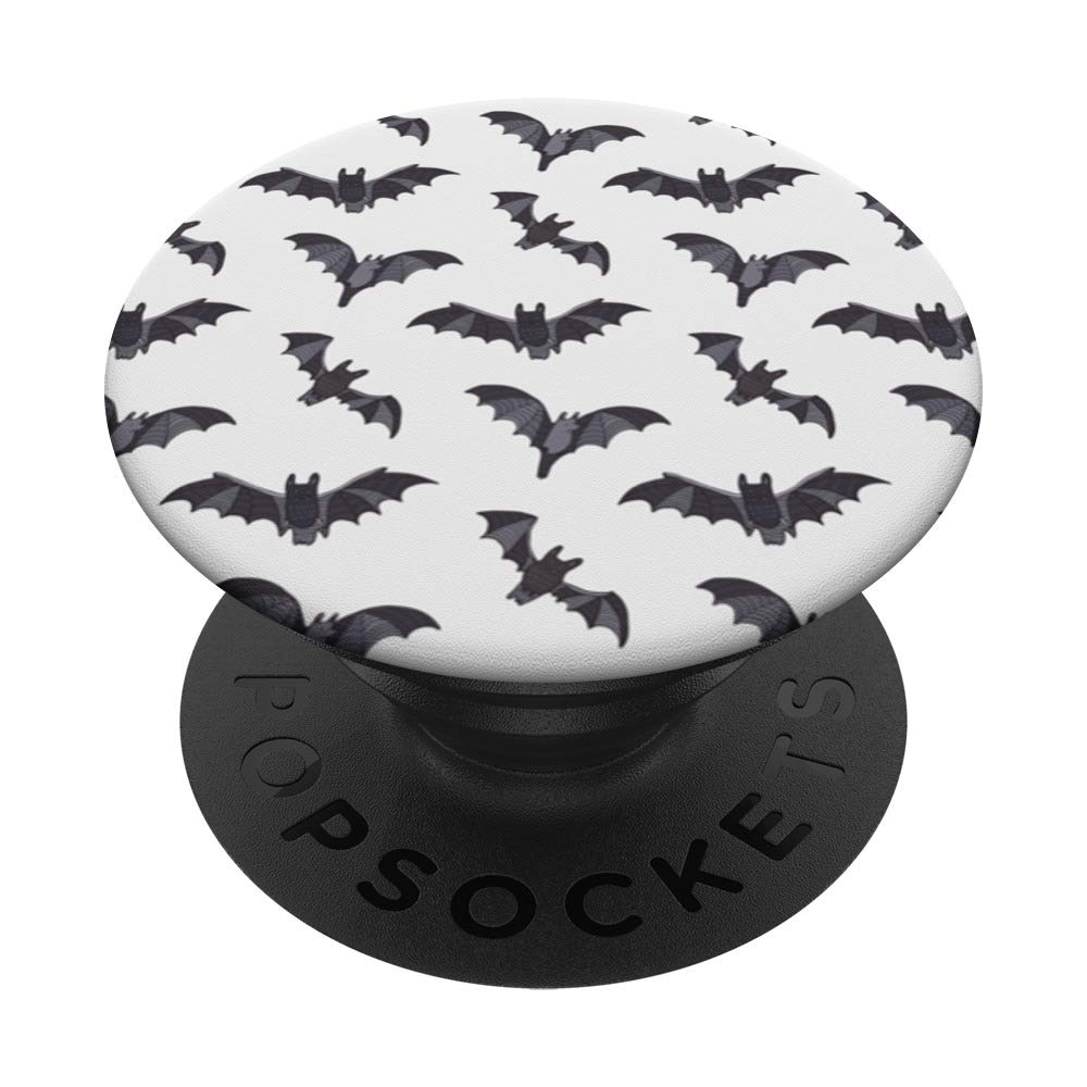 Black Bat Bats Halloween Spooky Scary White Gift Men Women PopSockets Swappable PopGrip
