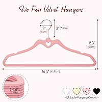 Vista 7 de HOUSE DAY - Paquete de 60 perchas de terciopelo rosa antideslizantes con forro de fieltro, perchas de terciopelo resistentes, lindo gancho