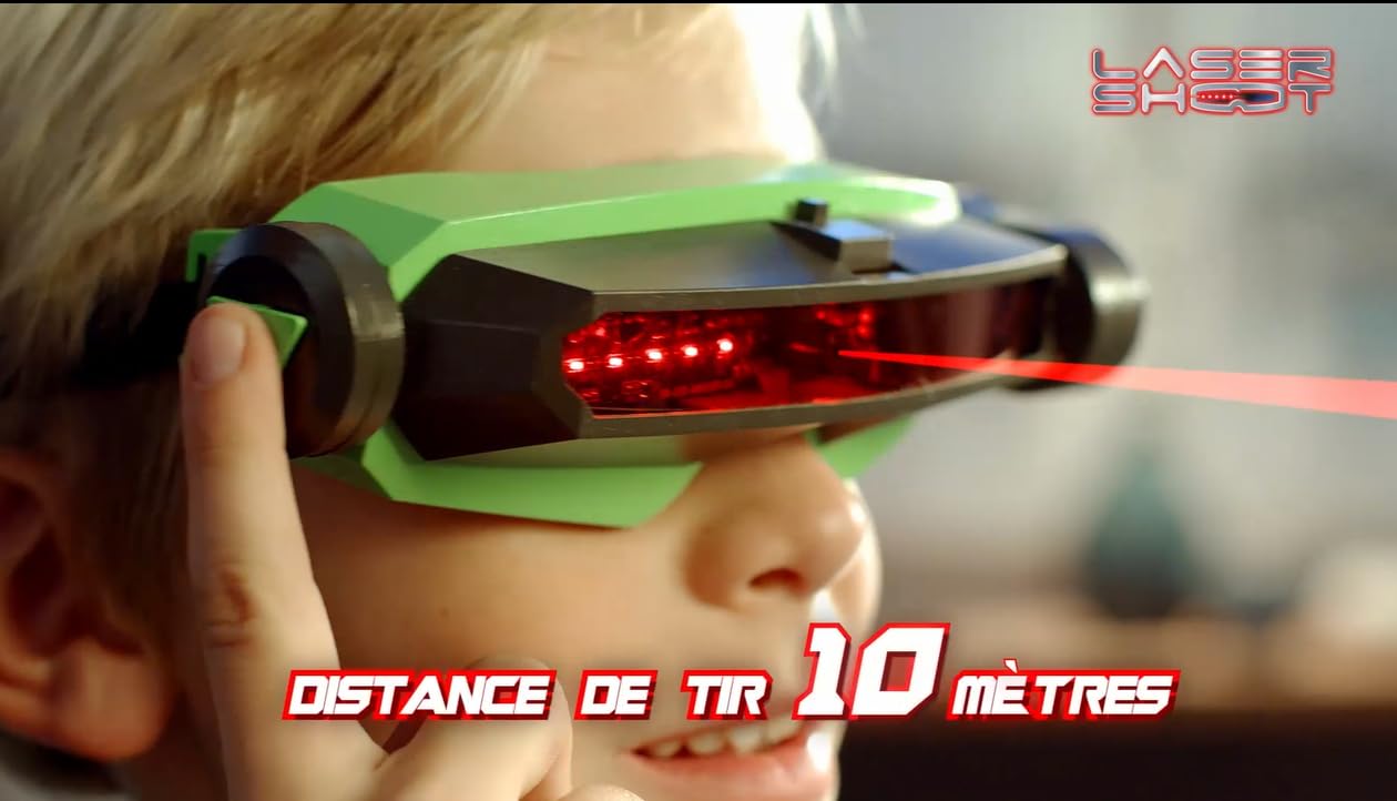 Megableu - Laser Shoot - Gioco Laser Game per bambini dai 6 anni - senza pistola - con 2 maschere laser regolabili - Combattimento fino a 10 m - Giochi esterni/interni - Idea Regalo - Versione