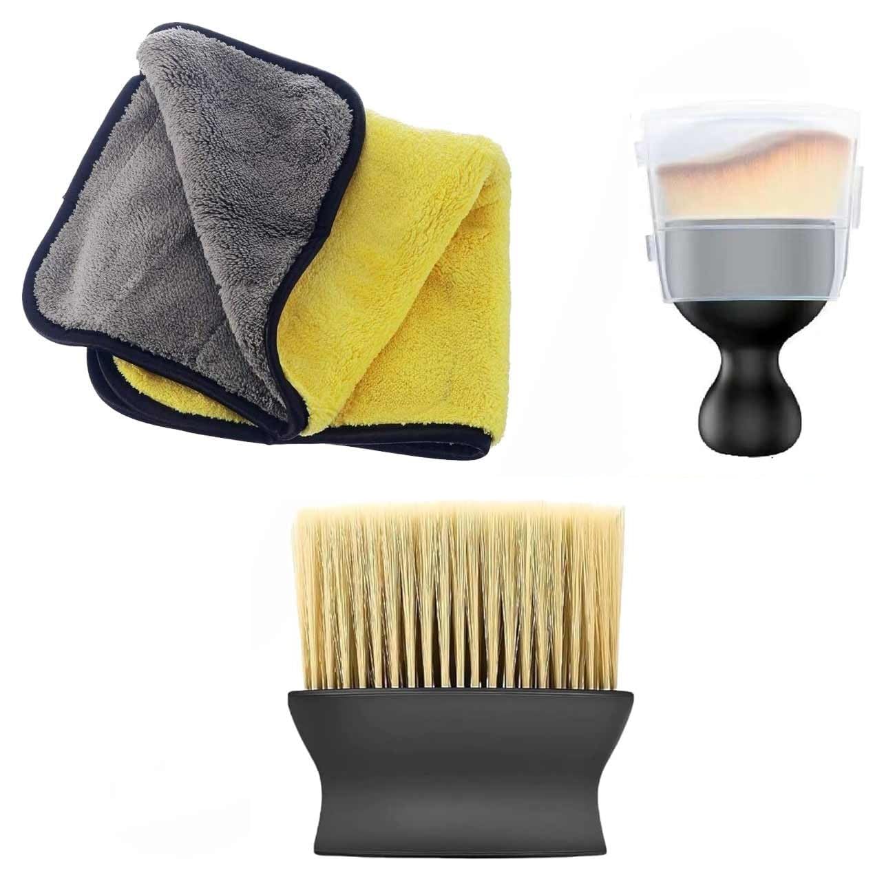 Car Cleaning Kit, 3-Piece Set with AC Vents Brush, Car Desk Brush, and Microfiber Cloth a-car Cleaning kit Combo All in one (Multipurpose Brush Uses)-image-24