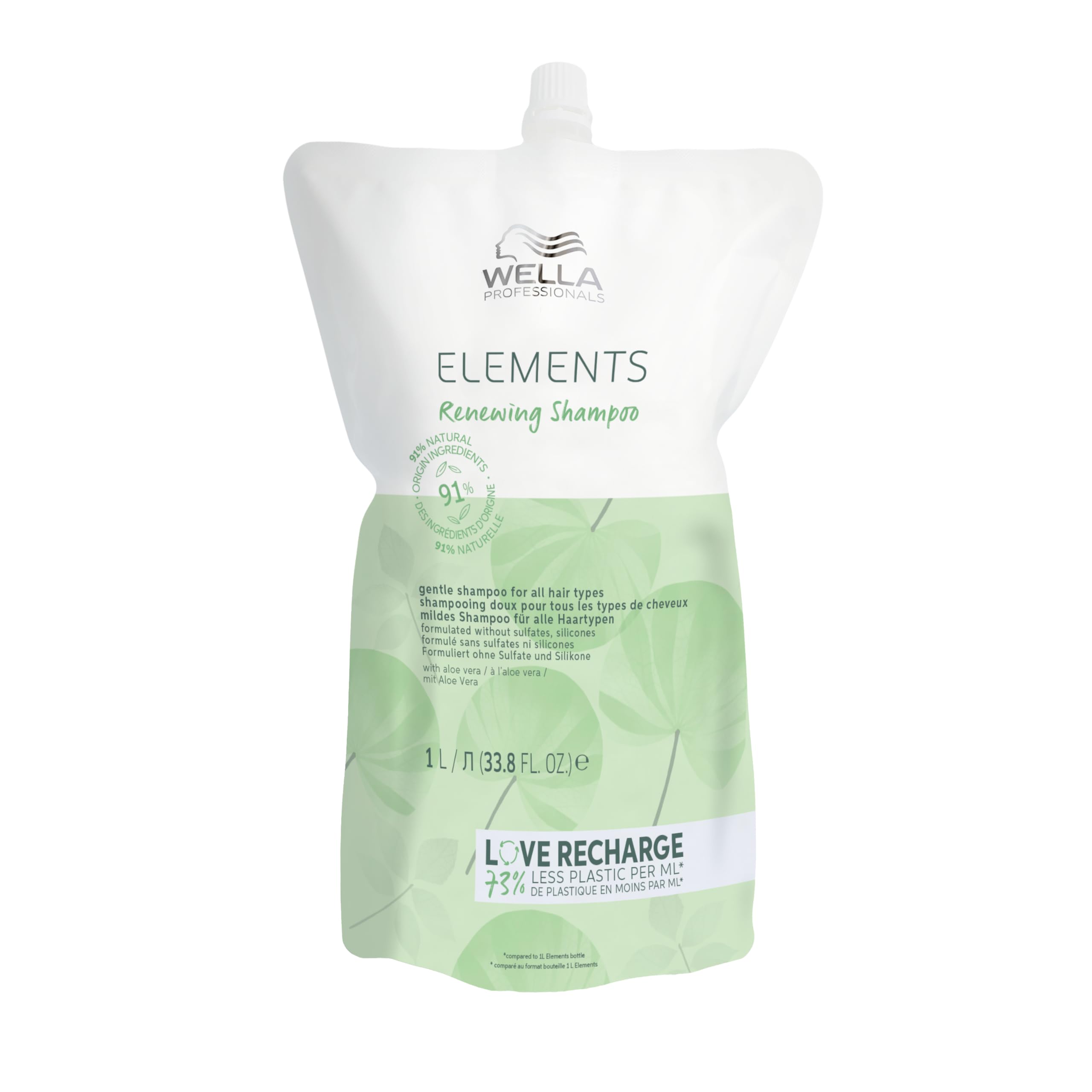 Wella Professionals ELEMENTS Renewing Shampoing Sans Sulfate - Douceur & Brillance - Enrichi en Aloe Vera - Tous Types de Cheveux