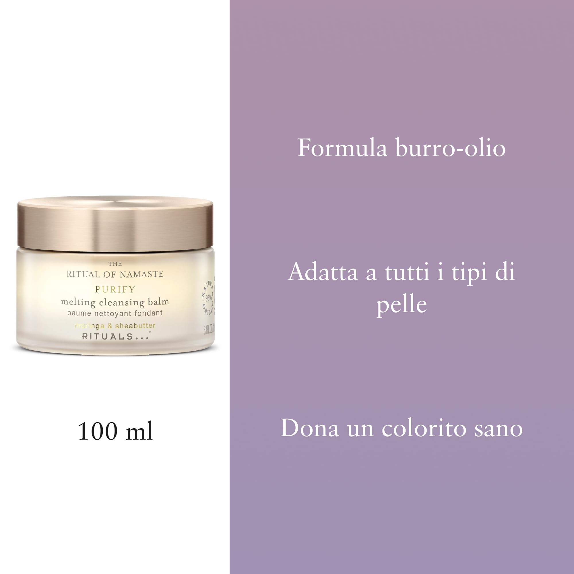 RITUALS The Ritual of Namaste Melting Cleansing Balm – Balsamo detergente e struccante viso, rimuove trucco a lunga tenuta e waterproof, per tutti i tipi di pelle, 100ml