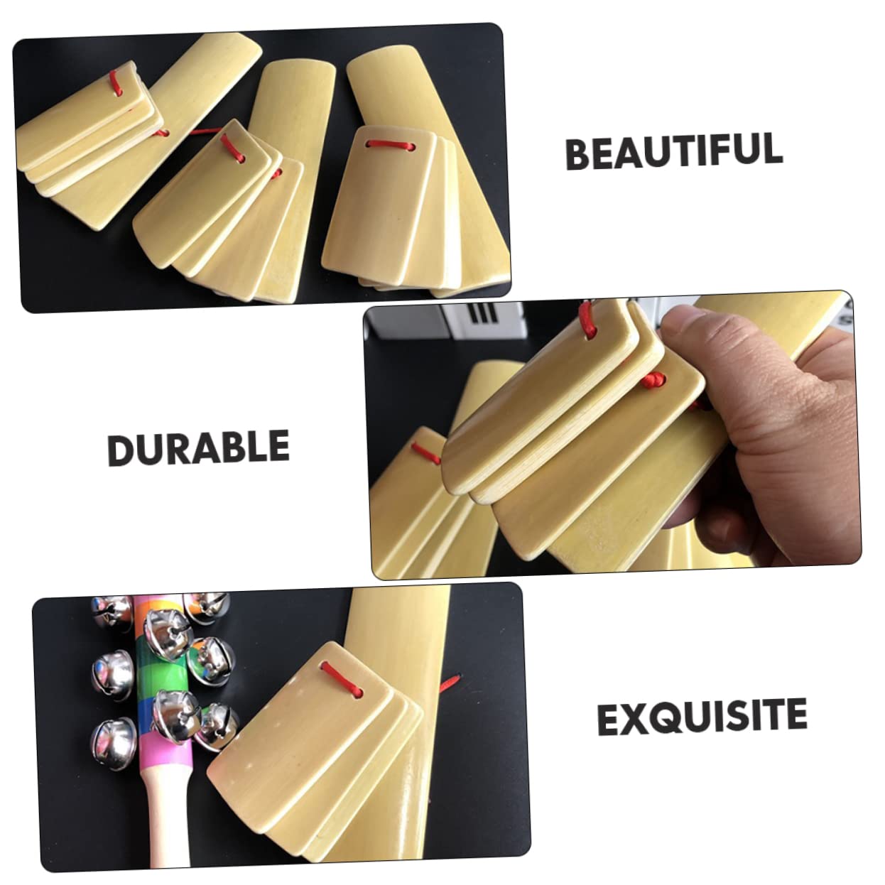 GALPADA 8Pcs Chinese Kuaiban Hand Clappers Traditional Allegro Instruments for Sound Durable Design for Performance and Practice