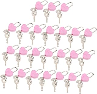 jojofuny 24pcs Diary Lock Ornament Storage Boxes Metal Storage Box Laptop Cases Lock and Key Metal Drawer Padlock Jewelry Box Lock Versatile Padlock Mini Lock with Keys Heart Shape Padlock