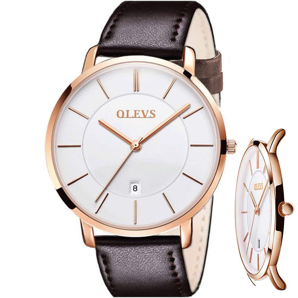 Olevs Watch For Men Minimalist Analog Quartz Ultra Thin Watches