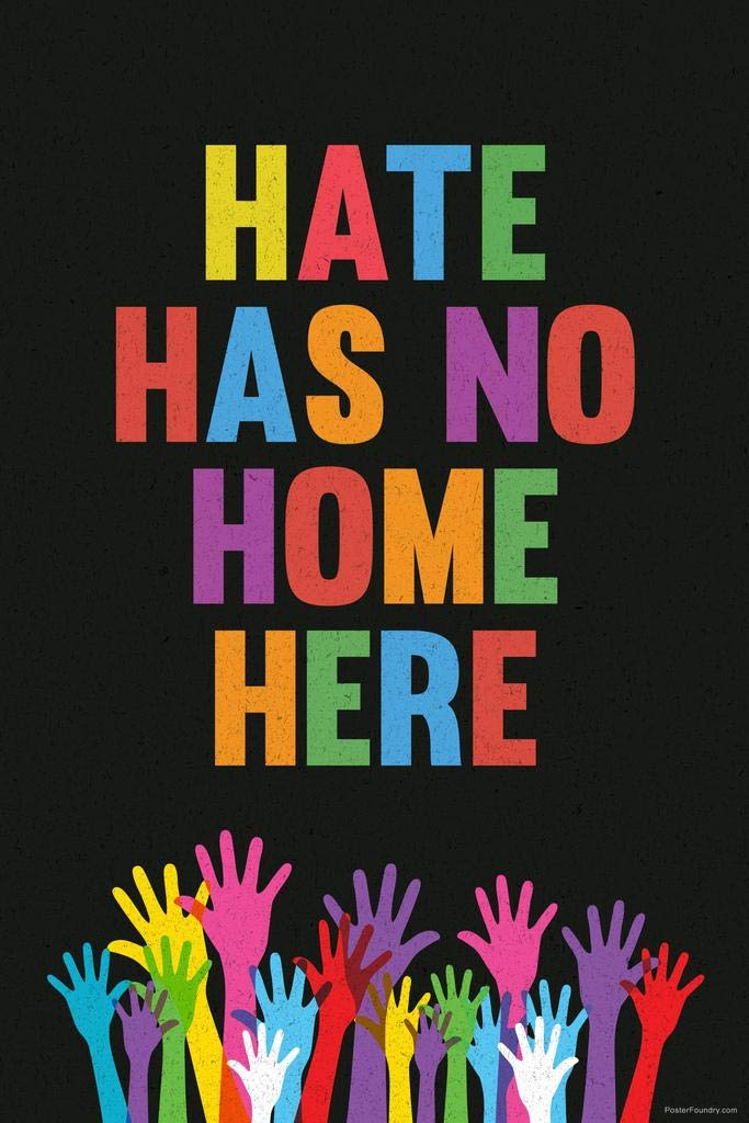 Hate Has No Home Here Diversity Classroom Decor Cool Wall Art Print Poster 16x24