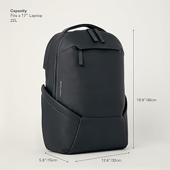 Troubadour Apex Leather Backpack - 22L Innovative Waterproof Leather Laptop Backpack Fits Up to 17”