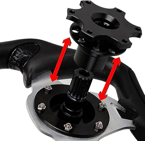 Miniatura 3 de Paquete de 1 adaptador de cubo de aluminio para volante, dispositivo universal de liberación rápida de 6 agujeros, modificación de carreras,