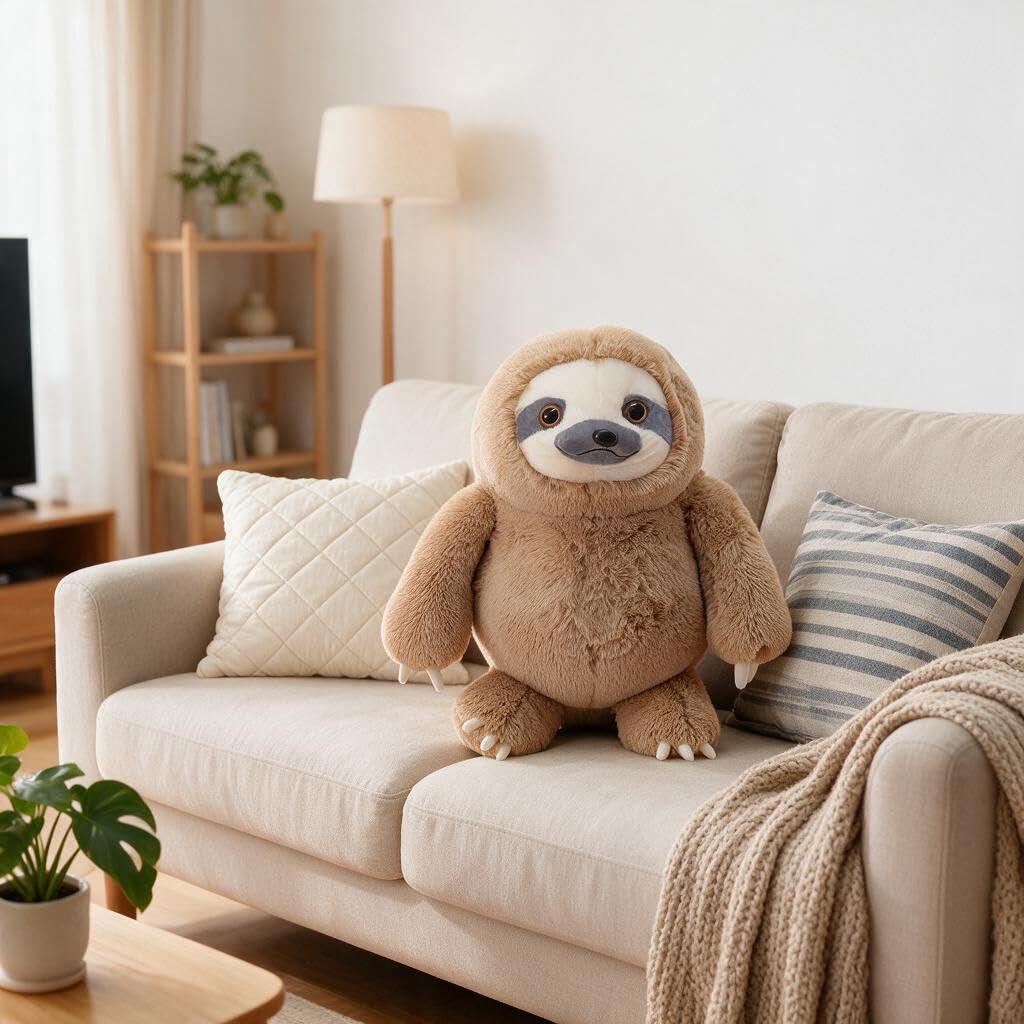 Winsterch Peluche - Paresseux Animaux en Peluche Enfants Jouet en Peluche (Marron, 70cm)