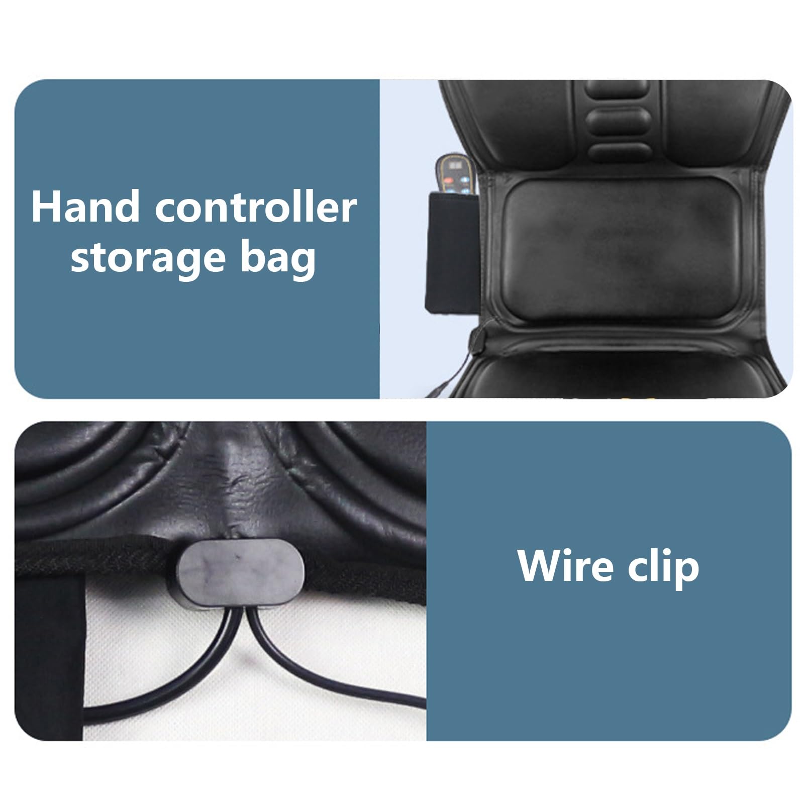 Massage Chair Tres Ajustes de Temperatura y Temporizador Asiento Masajeador Espalda para Coche Bolsillo Lateral Apto para Uso Doméstico y de Oficina(B)