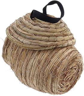 POPETPOP Gaiola De Pássaro Ao Ar Livre De Palha Para Pequenos Animais De Estimação Gaiola De Pássaro Para Fora Ninho De Pássaro Feito À Mão Ninho De Palha Ninho De Palha Para Pequenos