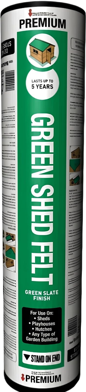 Green Mineral Roofing Felt Sheet 1m x 1m | Heavy Duty Waterproof Roofing Felt | Weather Resistant Covering for Sheds, Garages, Kennels & Garden Buildings