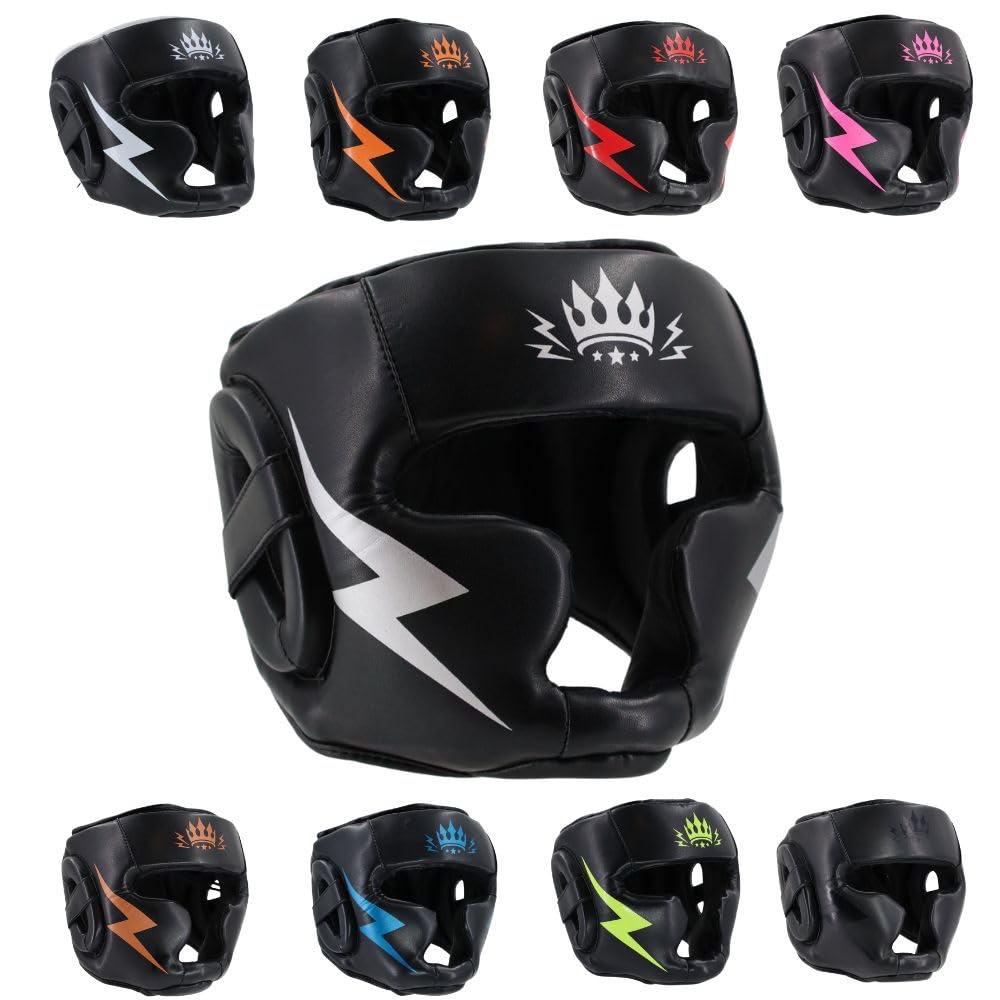 Playerz Element Kids Boxing Headguard, High-Density Martial Arts Head Gear, Triple-Layered Foam, Extensive Coverage for Head, Cheek, Chin, and Ears, Premium Materials and Protection