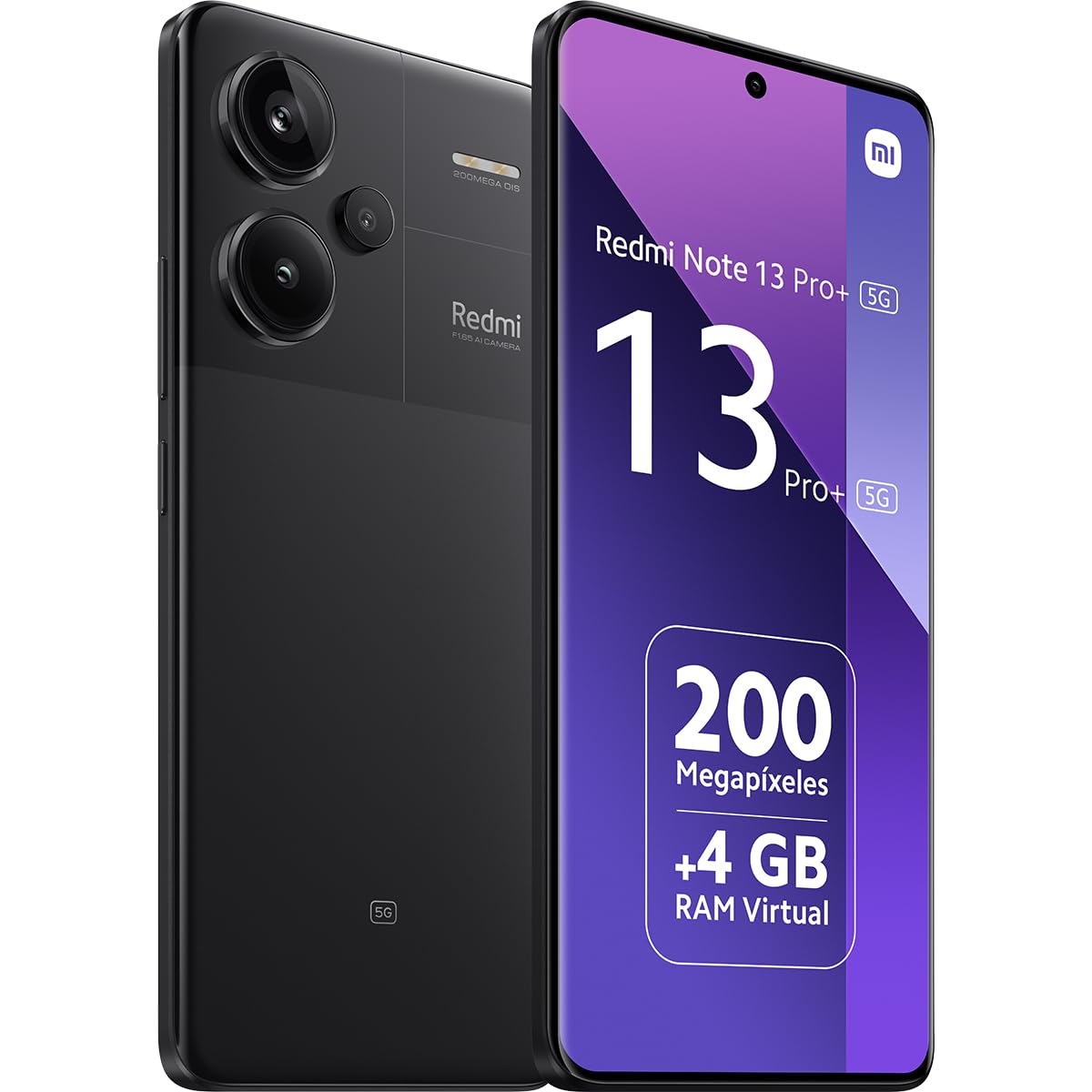XIAOMI Redmi Note 13 Pro+ 5G Plata - Smartphone 8+256GB, procesador MediaTek 4nm, cámara 200MP, HyperCharge 120W, Pantalla 3D Curva, protección IP68, Accesorios no incluidos (Reacondicionado)