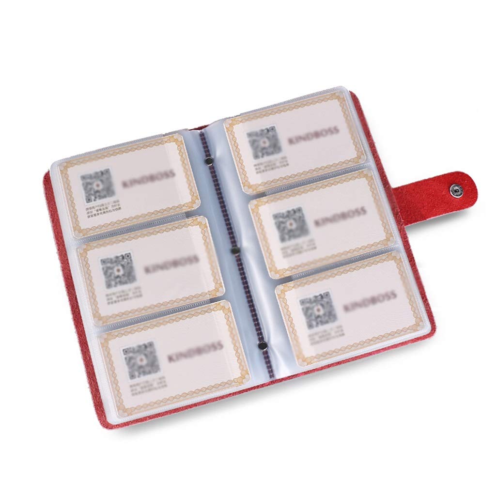 TOMYEUS Etui na wizytówki Przenośny uchwyt na wizytówki, skórzane etui na wizytówki, etui na wizytówki portfel etui na dowód osobisty na kartę kredytową dla mężczyzn i kobiet etui na wizytówki (kolor: czerwony)
