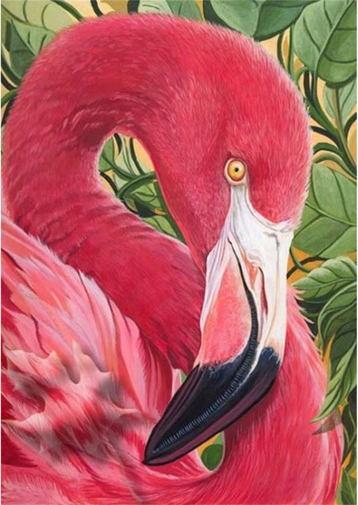 Awesocrafts Pink New 5D Diamond Painting Kits For Adults Kids, Flamingo Green Plants Full Drill Diy Diamond Art Crystal Rhinestone Paint By Diamonds Cross Stitch (Flamingo)