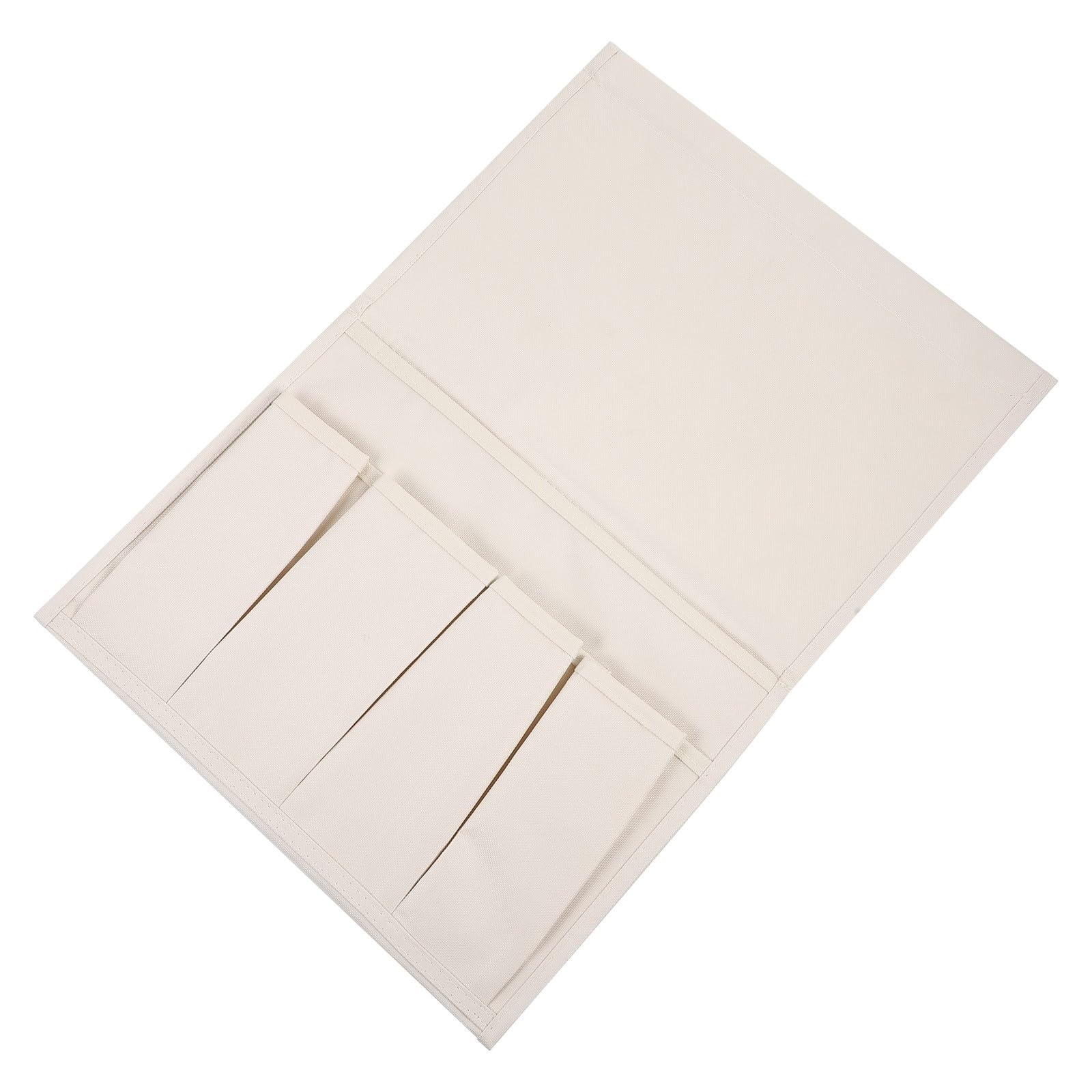 Organizador de Sofá de Tela Oxford Beige Lavable y Resistente con Bolsillos Laterales