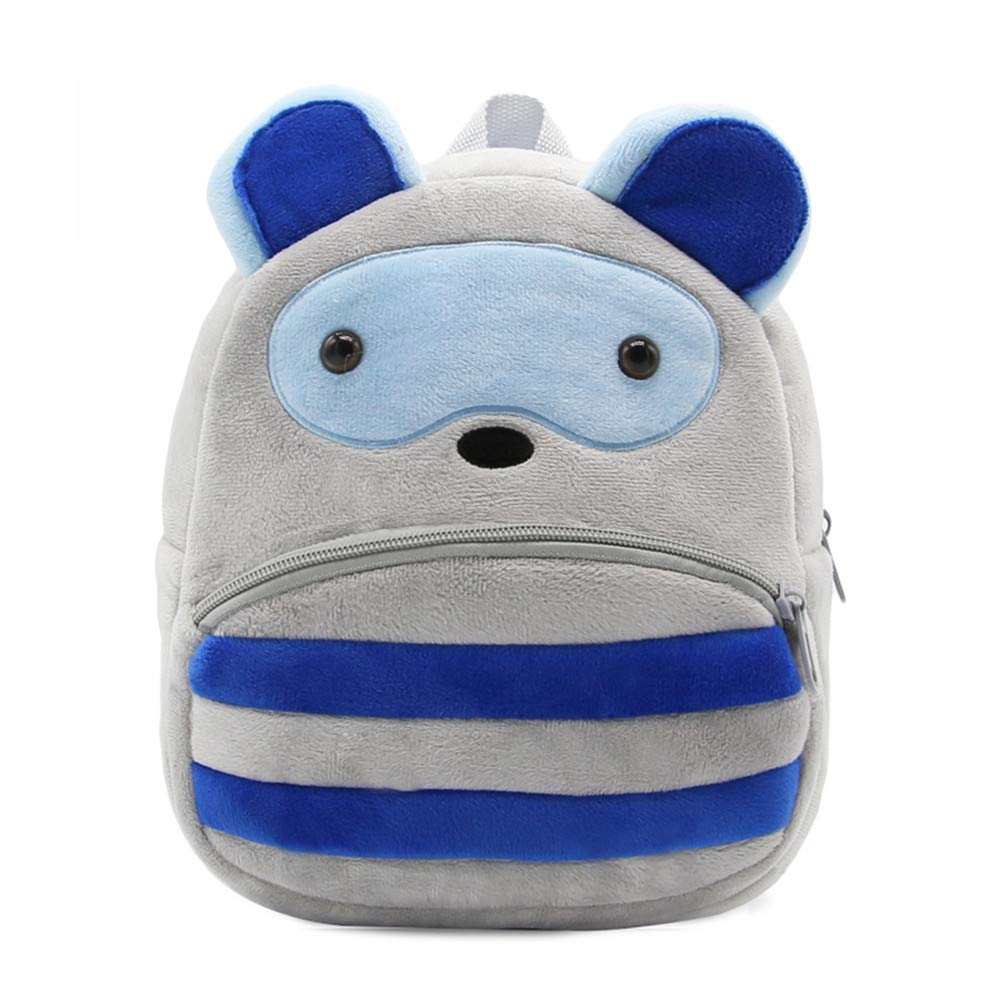 LadyzoneToddler Backpack Zoo Animals Backpacks Cute Plush Bag Cartoon 10" Preschool Book Bag For 2+ Years Girls Boys