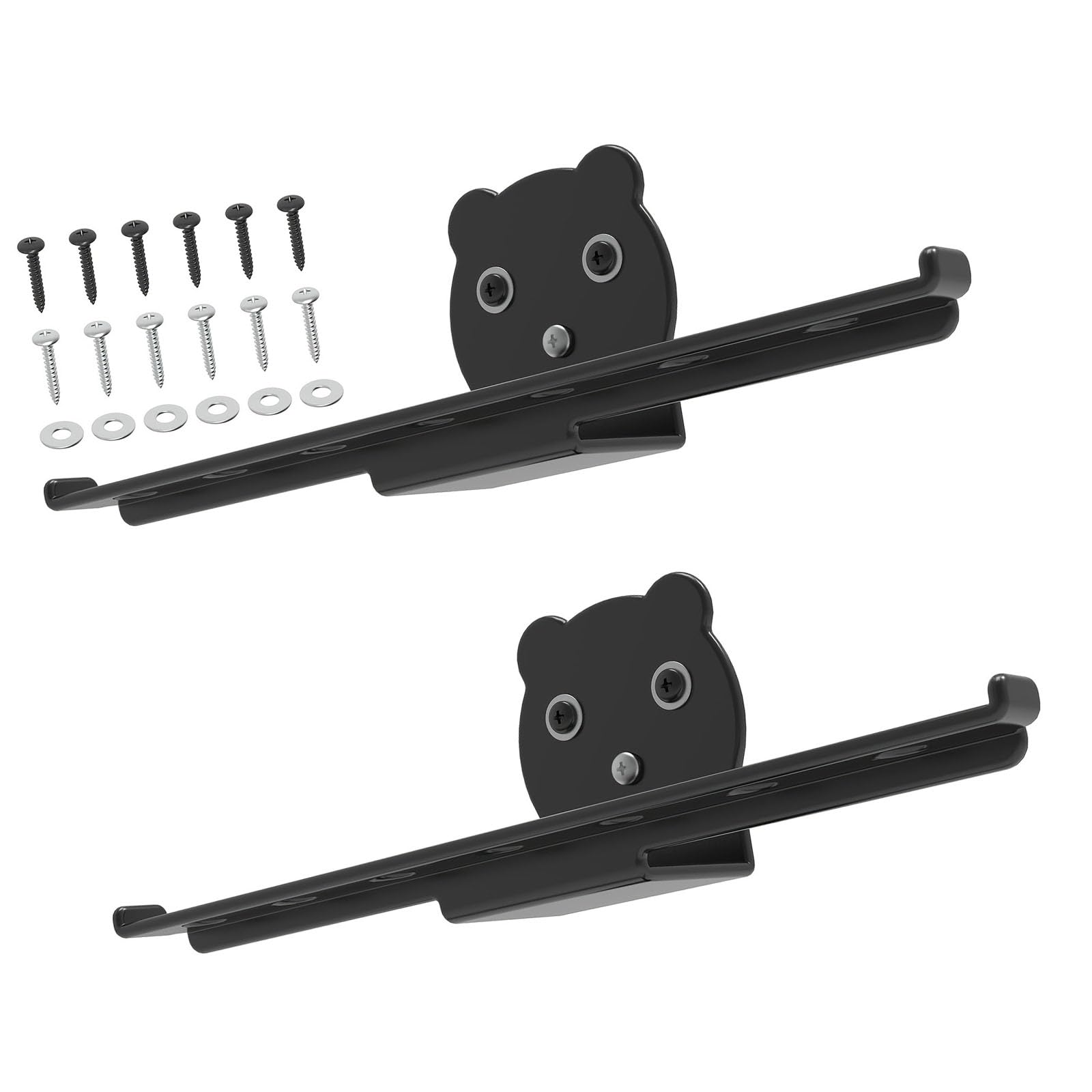 Tsophreniq Strong Wall Mount Bracket with Double Modifiable Fasteners 100 Weight Capacity for Garden Tools Garage Organization Storage Answer Modifiable Double Hook