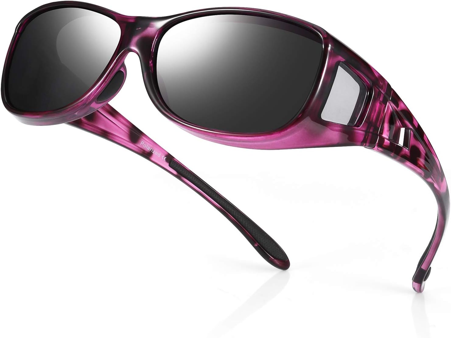 TINHAOPolarized Fit Over Glasses Sunglasses for Women Trendy Cat Eye Over Glasses UV Protection for Driving