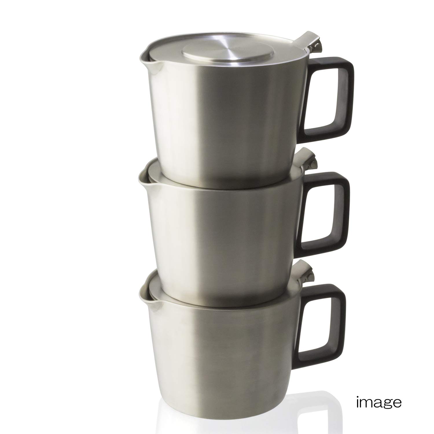 FORLIFE Hospitality Tetera con colador integrado, 14 onzas, acero inoxidable