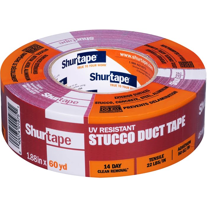 Shurtape 96-Rolls of 1.88” x 60 yds 100526 Red PC 667 Specialty Grade, Outdoor Stucco Duct Tape