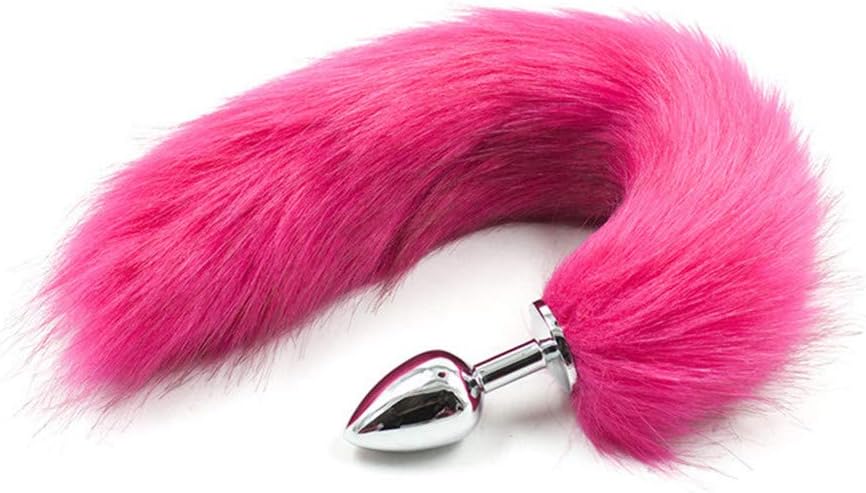 ENGOOL Make life wonderful Long White & Blue Fluffy Faux Fox Tail sex Role Play Costume Party Masquerade Cosplay Prop
