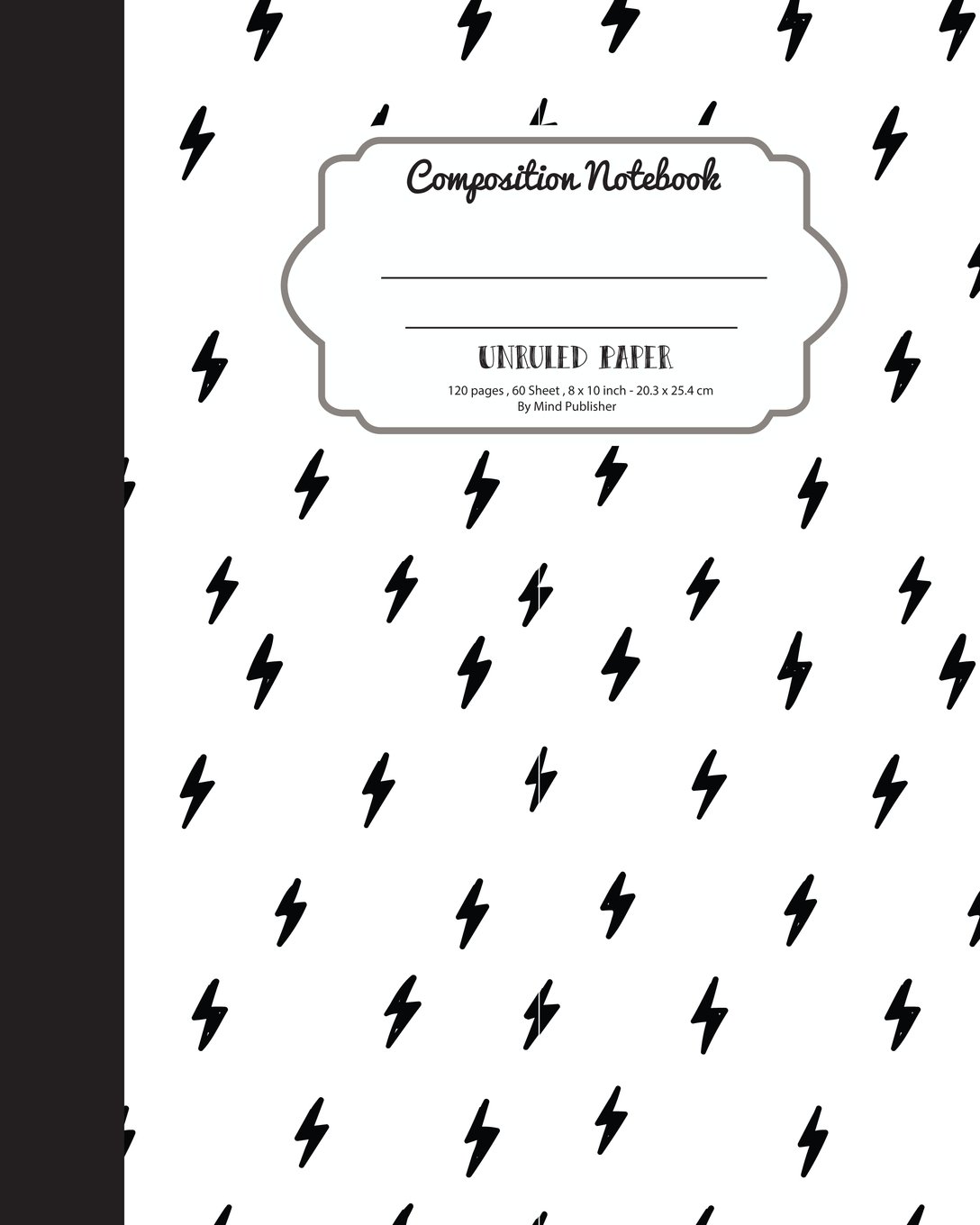 Unruled Composition Notebook: 8" x 10",120 Pages,Potter style seamless pattern: Blank Unruled Composition Notebook for College School/Teacher/Office/Student