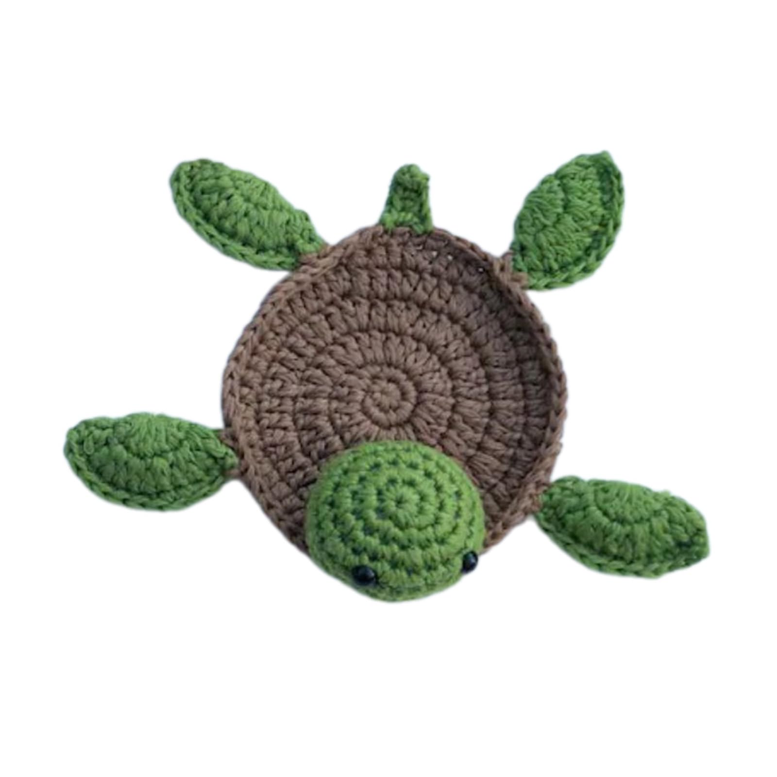 Yhplxyuus Unique Handcraft Drink Lovely Cup Mat Turtle/Lamb Shape Hand Knitted Decorative Table Mat for Cups Mug Versatile Kitchen Accessory