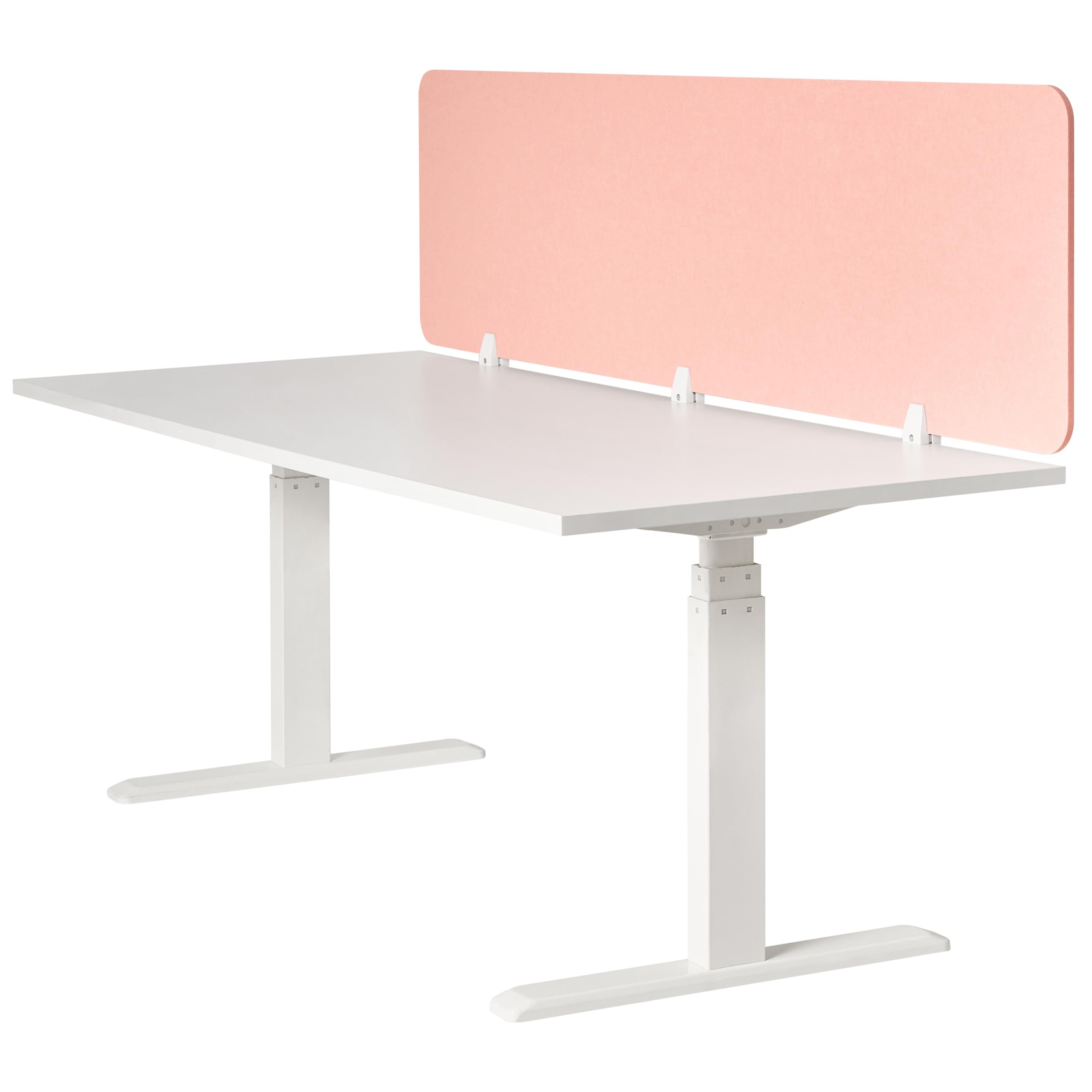 Beliani Schreibtisch Trennwand Akustik Polster pfirsichrosa 180 x 50 cm Schallschutz Split
