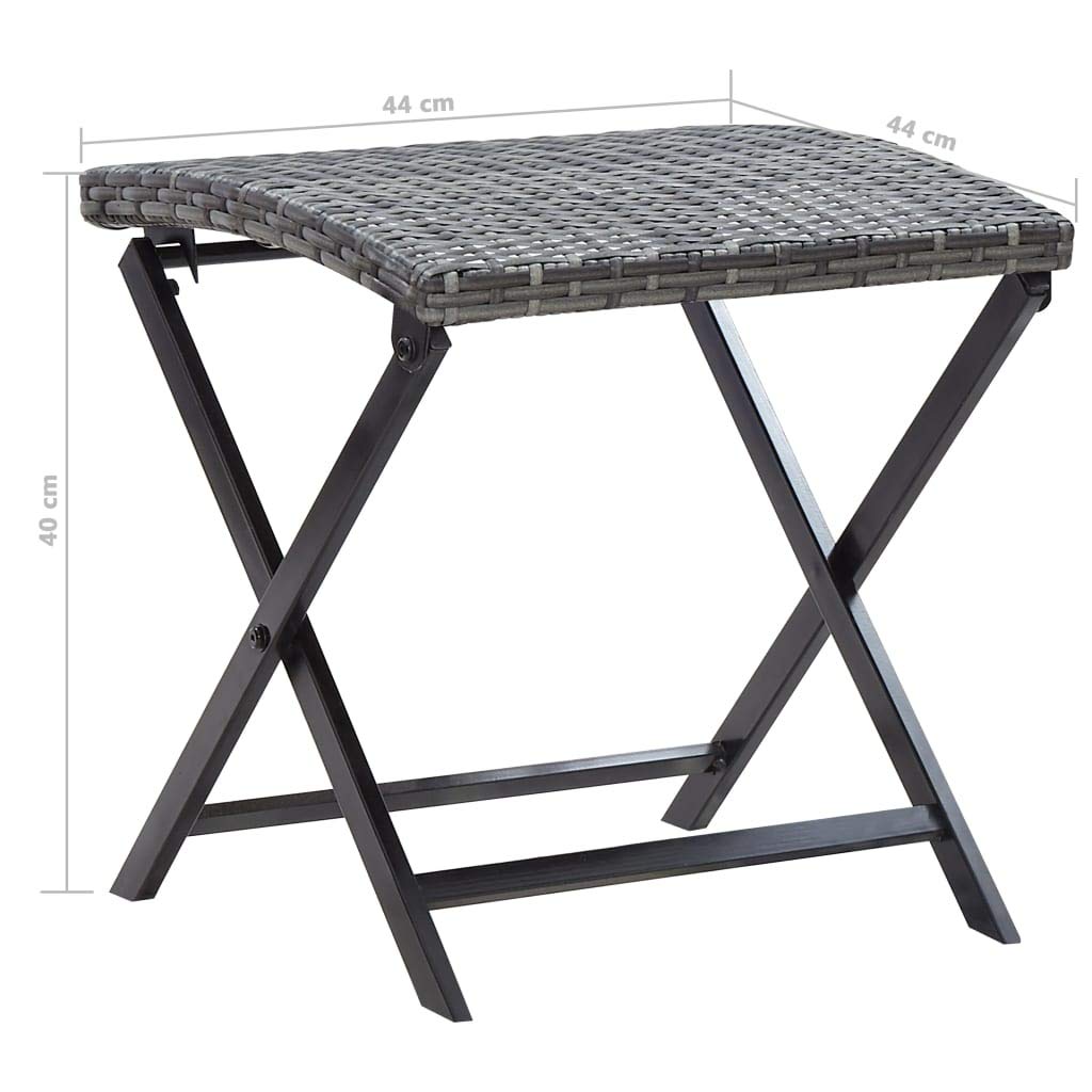 Leepesx Tabouret Pliable Résine tressée Gris Siège de Jardin Tabouret de Terrasse Repose-Pied de Patio Meuble de Balcon Extérieur