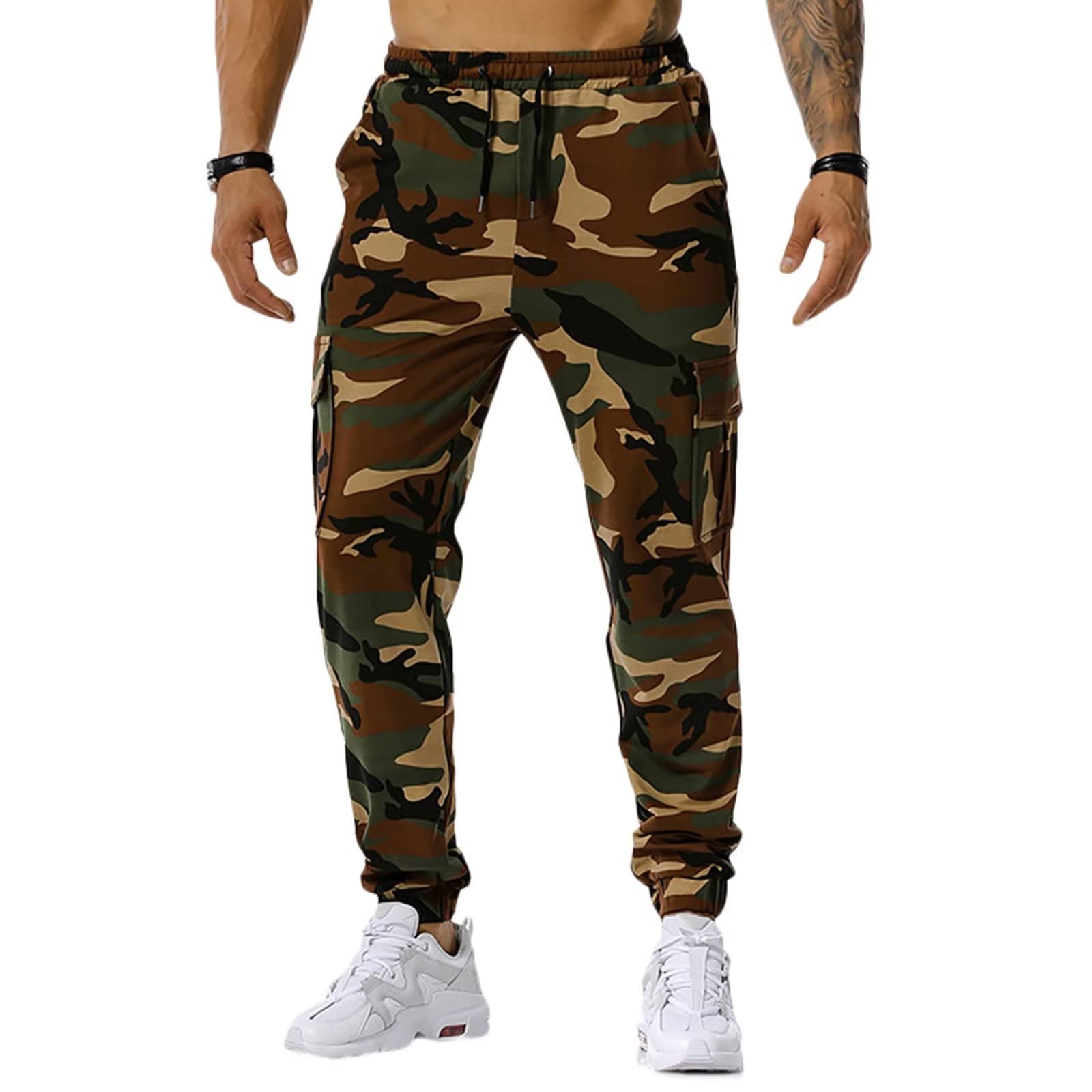 Pantaloni Cargo Pantaloni Joggers Pantaloni Running Sweatpants con Tasche Casual Gym Workout Athletic Pants Pantaloni Walking