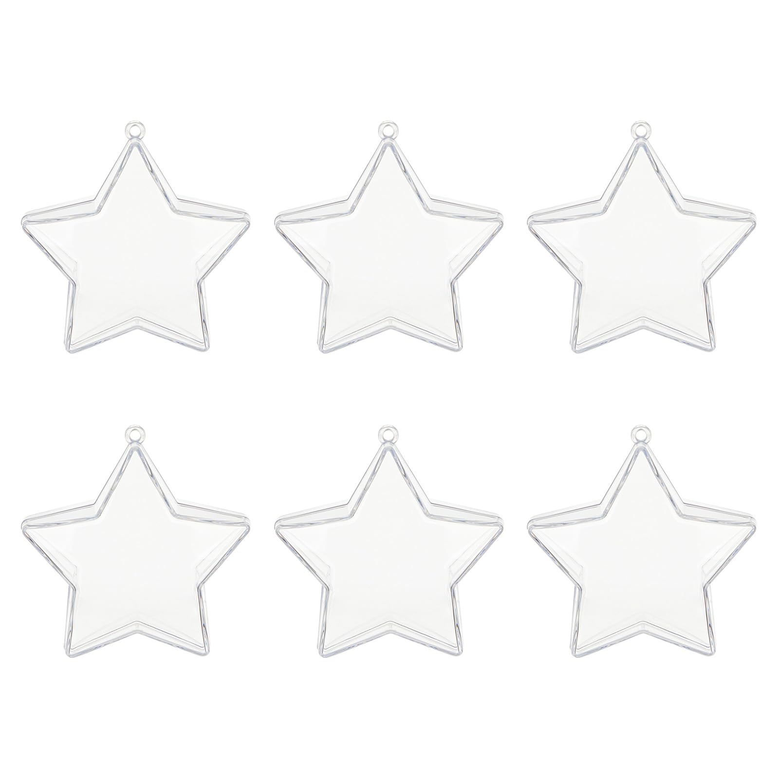 Bottone 6pcs Transparents Clear Hangings Fillable Baubles Christmas Tree Embellishments Party Decoration Supplies Holiday Sphere Decorations