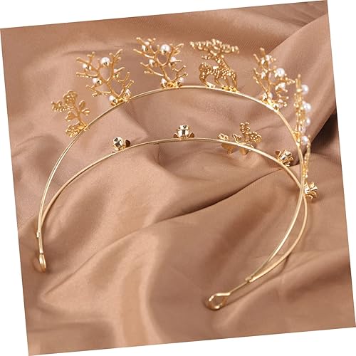 Miniatura 4 de NOLITOY Tiaras de novia para mujer, disfraz de Navidad, disfraz de cosplay de Santa Claus para adultos, banda para el cabello elegante, accesorios