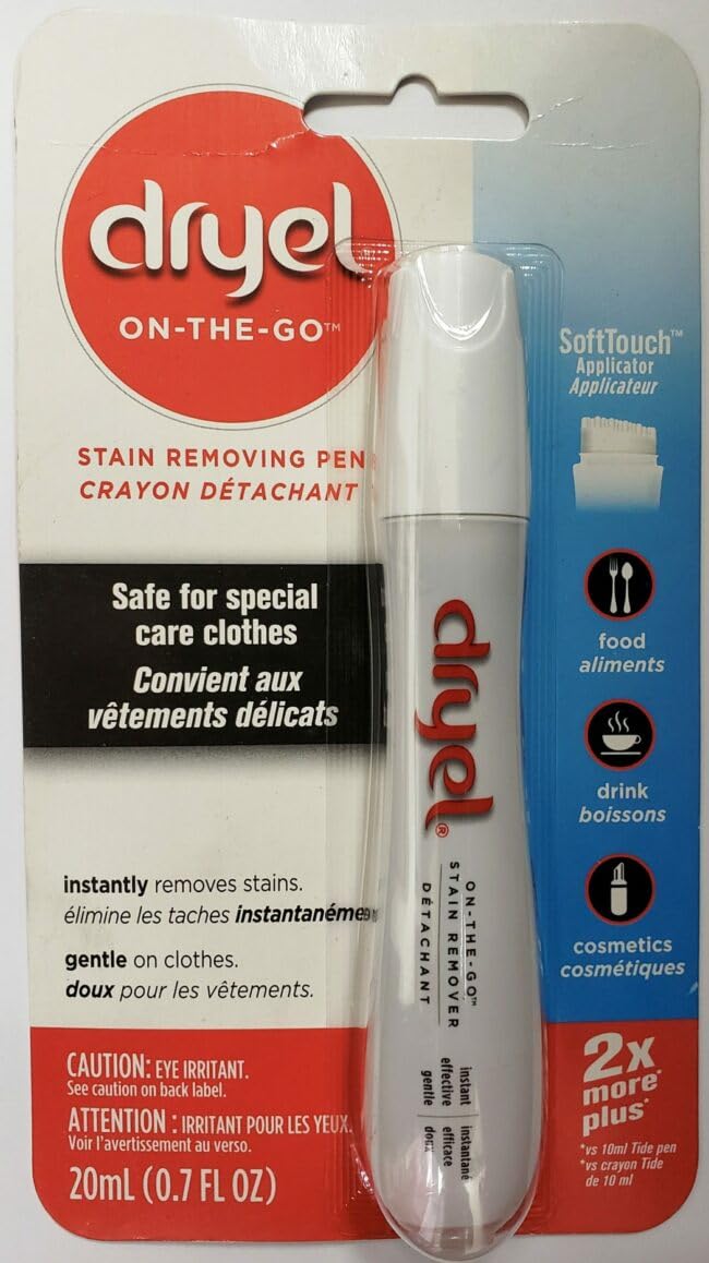 CR Brands Dryel On-The-Go Pen Stain Remover for Clothes, Laundry and Dry-Clean Safe