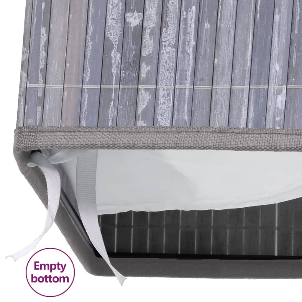 Cesto portabiancheria in bambù con 2 scomparti, 100 l, grigio, pieghevole, con manici, per bagno, camera da letto, cameretta dei bambini, contenitore salvaspazio per la biancheria sporca e la