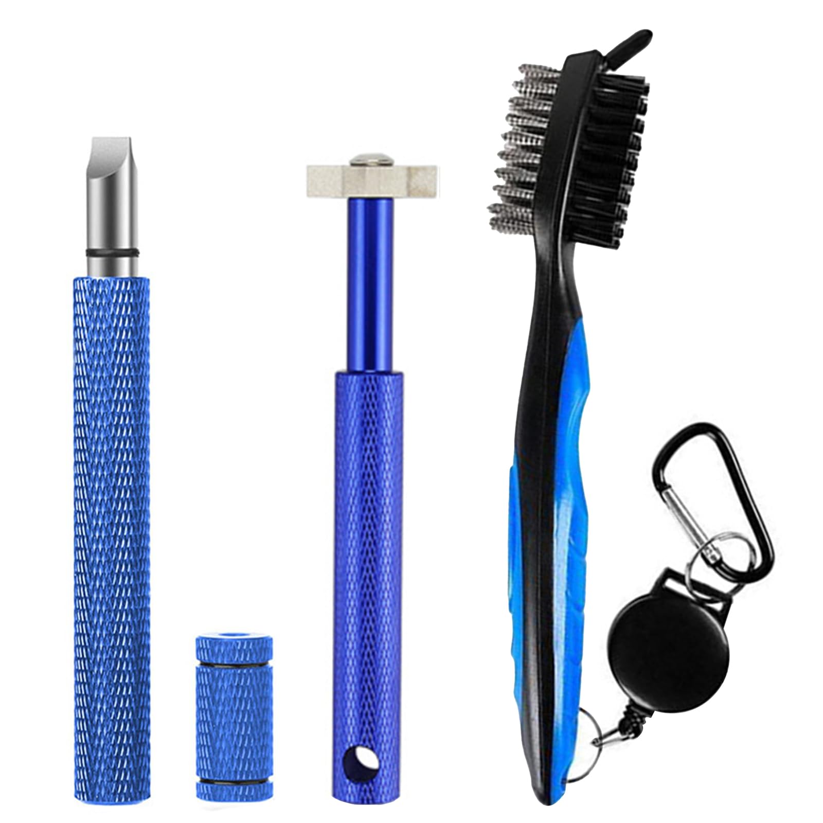 3 Piezas Herramientas de Limpieza de Golf Cepillo para Palos de Golf con Mosquetón Retráctil Afilador de Ranura para Golf Limpiador de Cepillos de Palos para Palos de Golf Fácil de Usar