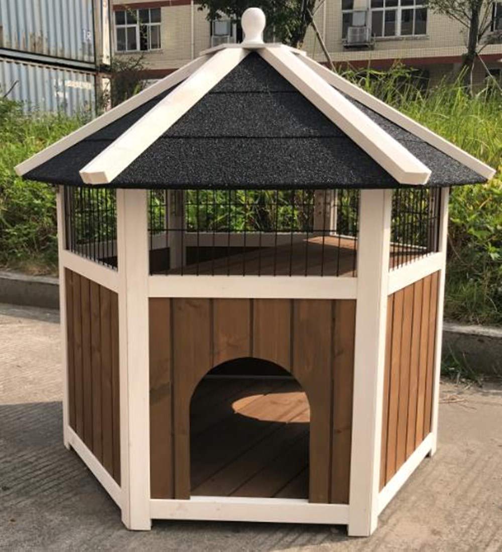 Seny Outdoor Cat House Weatherproof,Sturdy and Cute for Play and Hide W37*D32*H37 Inches