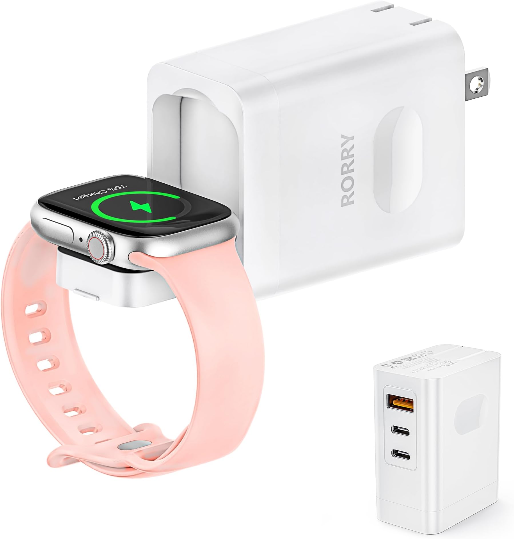 RORRY USB C Charger Block for Apple Watch iPhone, Dual PD3