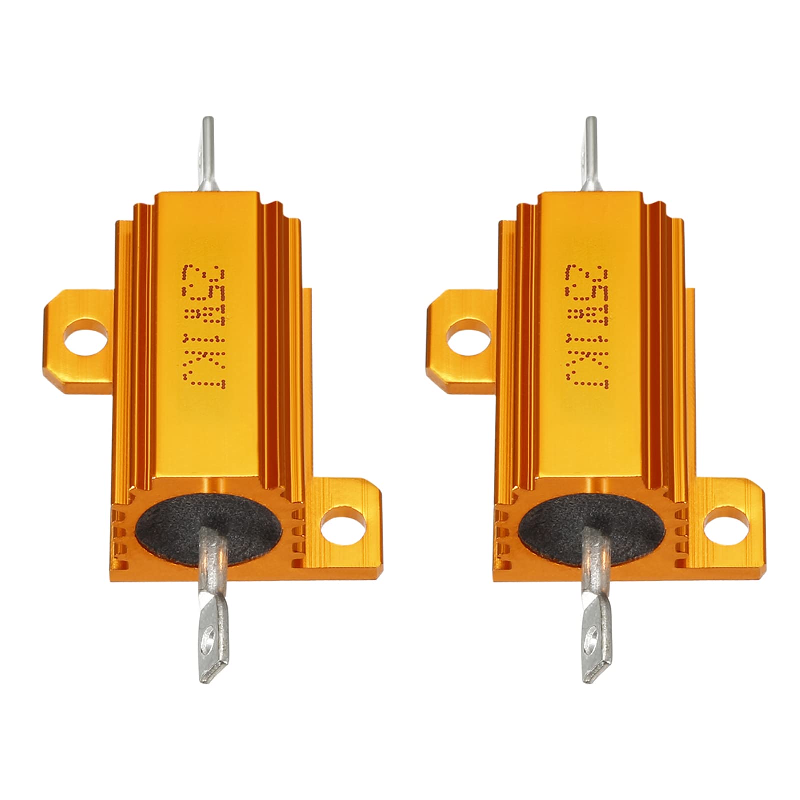 YOKIVE 2 Pcs Aluminum Case Resistor, Office LED Converter Replacement Wirewound Resistance, Great for Daily Use (Gold, 25W 1K Ohm)-image-34