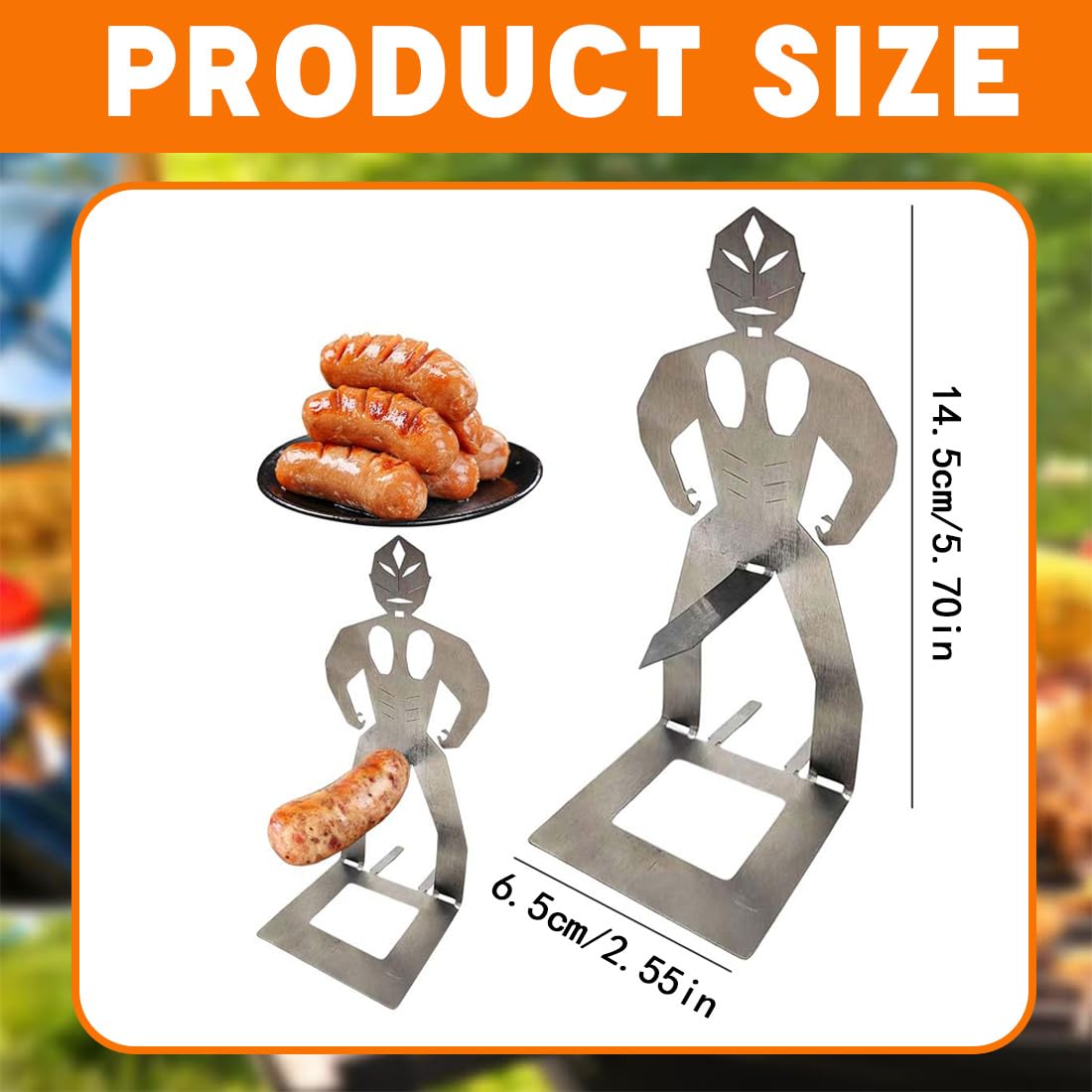 2 Pezzi Divertenti Porta Hot Dog, Accessori Barbecue Divertenti, Acciaio Inossidabile, Supporto per Salsicce in Piedi, per Campeggio Picnic All'Aperto Cucina