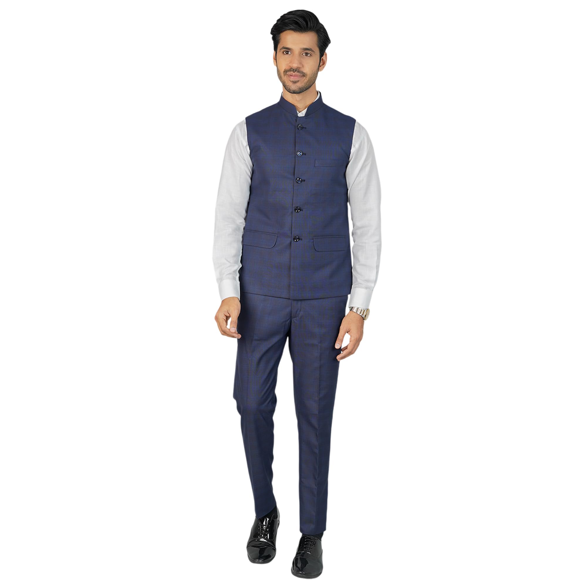 wintage Men's Poly Viscose Vest and Trouser Set-picture-28