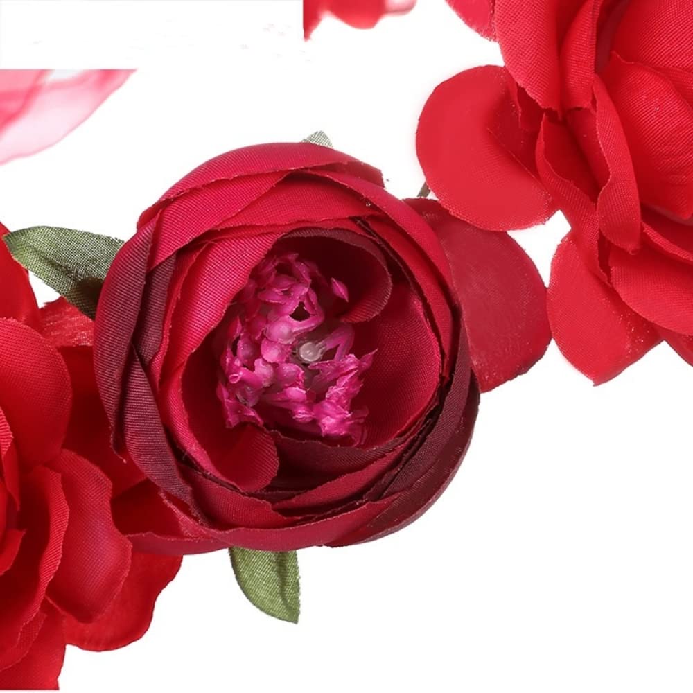 Fascia Capelli Fiori Bohémien - Corona Floreale Regolabile, Per Feste E Matrimoni - Foto 9