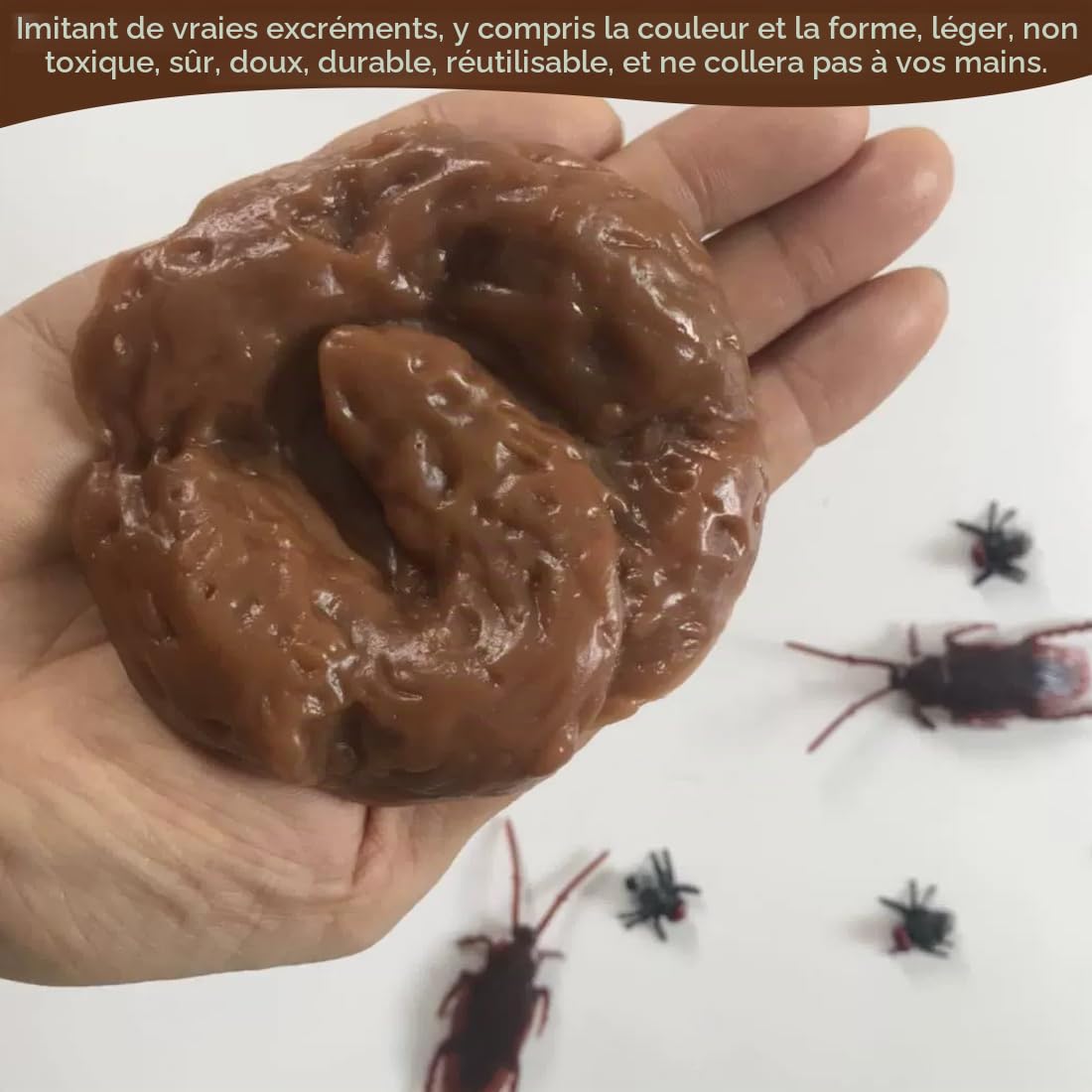Rakiuty – Fausse Crotte En Plastique Extensible – Lot De 2 – Farce Réaliste Pour Halloween, Poisson D'avril, Anniversaire