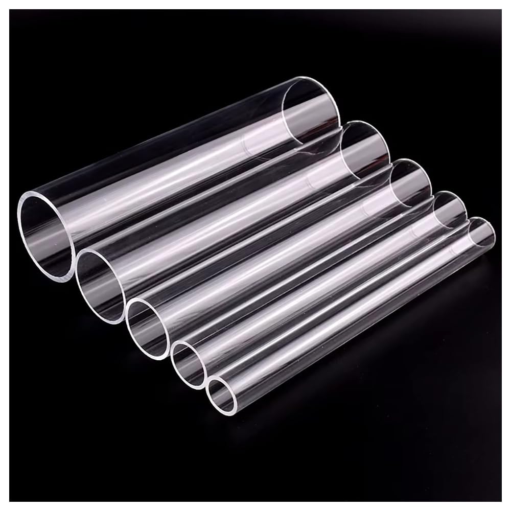 Tube En Acrylique 2 Pièces, Longueur 20 Cm, Tube En Verre Transparent For Aquarium, Jardin, Arrosage(60mm)