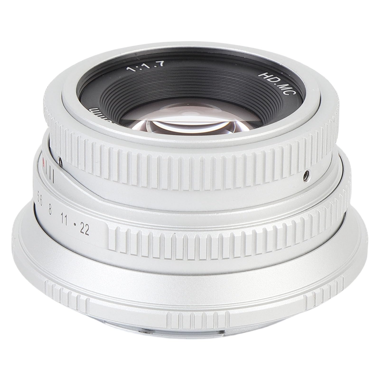 EBTOOLS 25mm F1.7 Manual Focus Prime Fixed Lens for G1 G2 G3 G5 G6 G7 M4/3 Mount Mirrorless Camera (Silver)