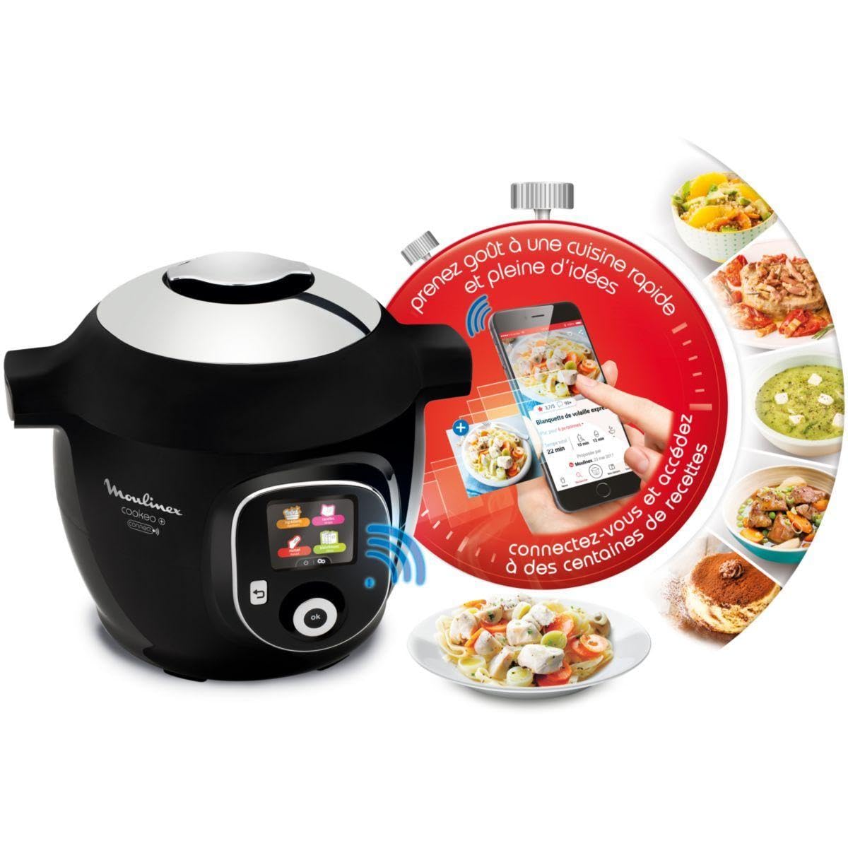 MOULINEX COOKEO+ CONNECT MULTICUISEUR INTELLIGENT 6 PROGRAMMES, 200 RECETTES 6L NOIR CE867810